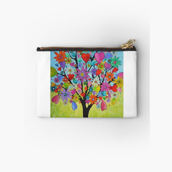 Item preview, Happy Love Tree Colorful Floral Heart Flower Art designed and sold by Sharon Cummings Art.