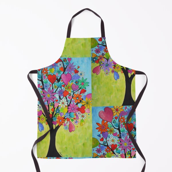 Item preview, Happy Love Tree Colorful Floral Heart Flower Art designed and sold by Sharon Cummings Art.