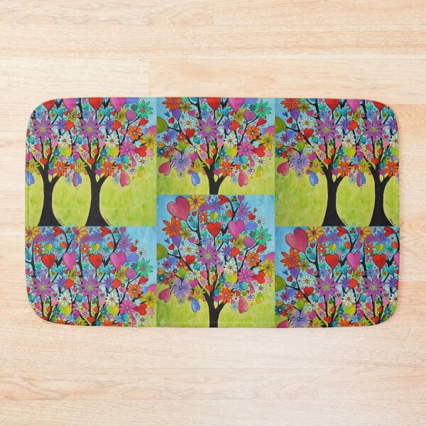 Item preview, Happy Love Tree Colorful Floral Heart Flower Art designed and sold by Sharon Cummings Art.