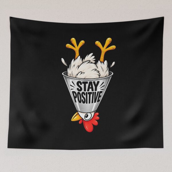 Item preview, Stay Positive Funny Upside Down Chicken Poultry Farmer Meme T-Shirt – Funny Chicken Gift, Poultry Farmer Graphic Tee designed and sold by Trendably.