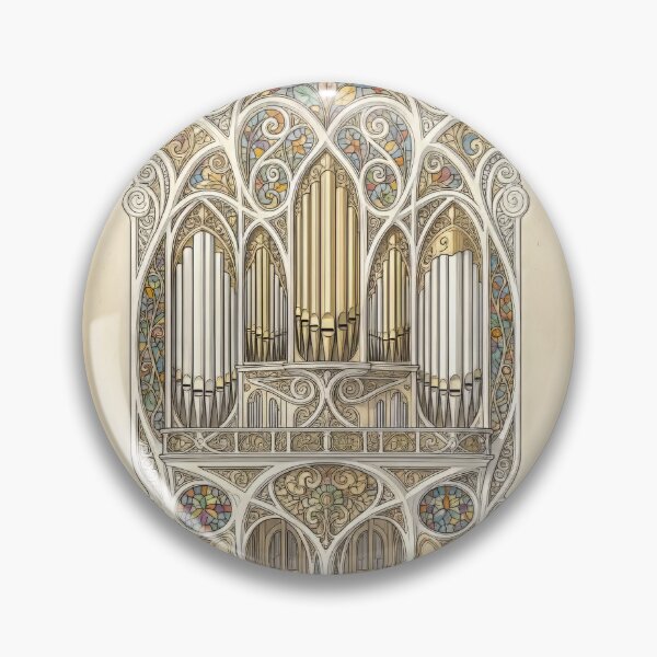 Item preview, Art Nouveau Pipe Organ with Pastel Stained Glass designed and sold by pinkal.