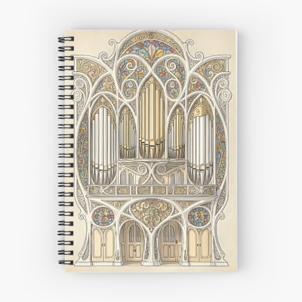 Item preview, Art Nouveau Pipe Organ with Pastel Stained Glass designed and sold by pinkal.