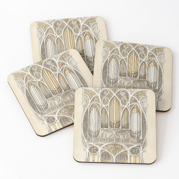 Item preview, Art Nouveau Pipe Organ with Pastel Stained Glass designed and sold by pinkal.