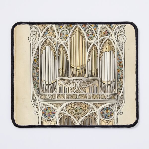 Item preview, Art Nouveau Pipe Organ with Pastel Stained Glass designed and sold by pinkal.
