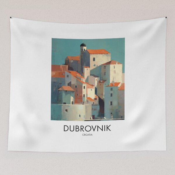 Item preview, Dubrovnik – Old Town Terracotta Rooftops Travel Print, Croatia designed and sold by MarkedArtPrints.
