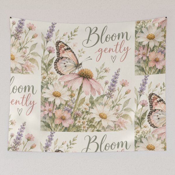 Item preview, Bloom Gently Butterfly Floral Art designed and sold by Willow Sky.