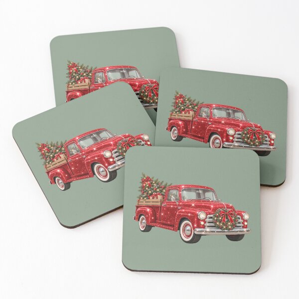 Item preview, Glittering Red Christmas Pickup Truck designed and sold by MIRANDA CREATIVE.