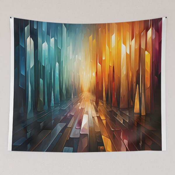 Artikelvorschau, Abstract Light and Shadow – Modern Blue and Orange Geometric Art entworfen und verkauft von GutyzDesignsES.