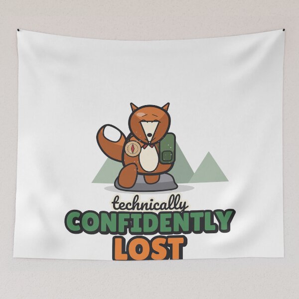 Item preview, Confidently Lost - Funny Hiking Fox designed and sold by BooAndBloomCo.