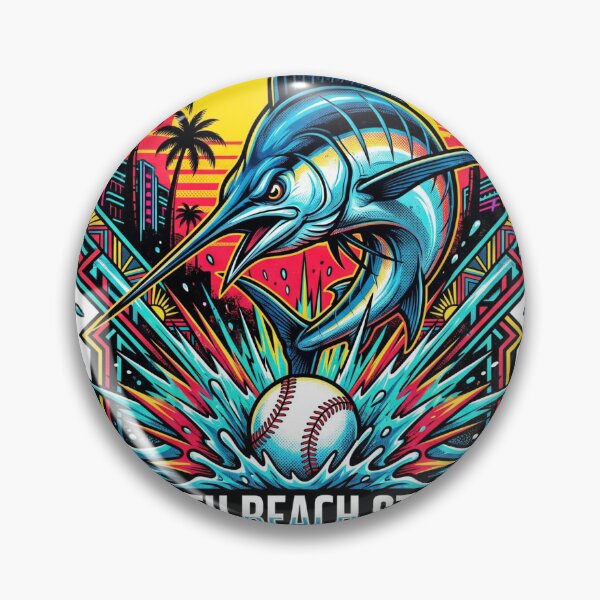 Item preview, South Beach Baseball Marlin T-Shirt - Aggressive Marine Mascot Art designed and sold by Pandora´s Box.