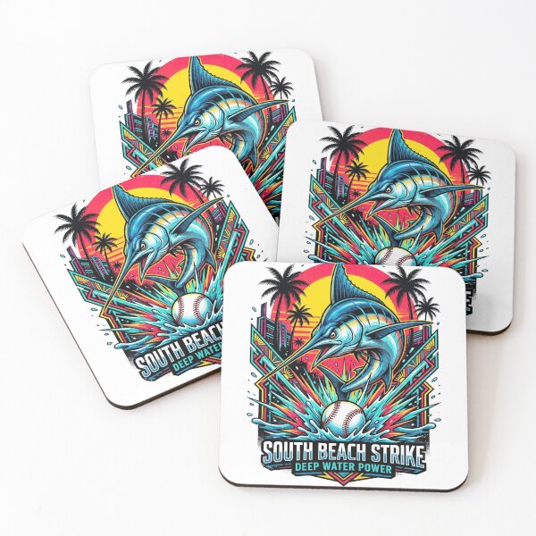 Item preview, South Beach Baseball Marlin T-Shirt - Aggressive Marine Mascot Art designed and sold by Pandora´s Box.