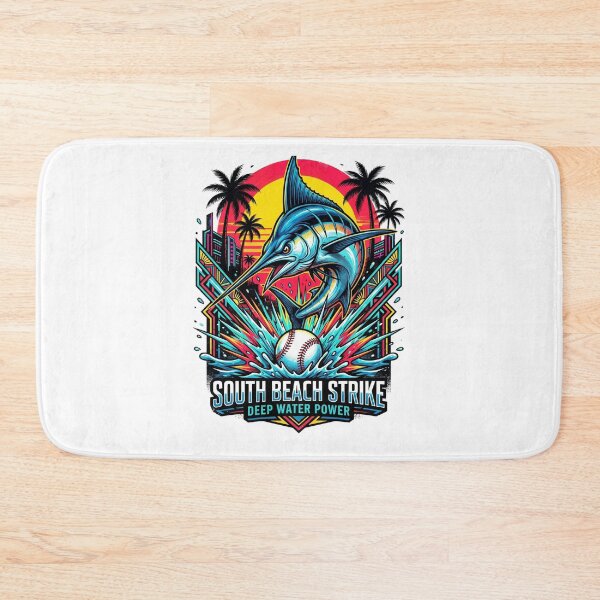 Item preview, South Beach Baseball Marlin T-Shirt - Aggressive Marine Mascot Art designed and sold by Pandora´s Box.