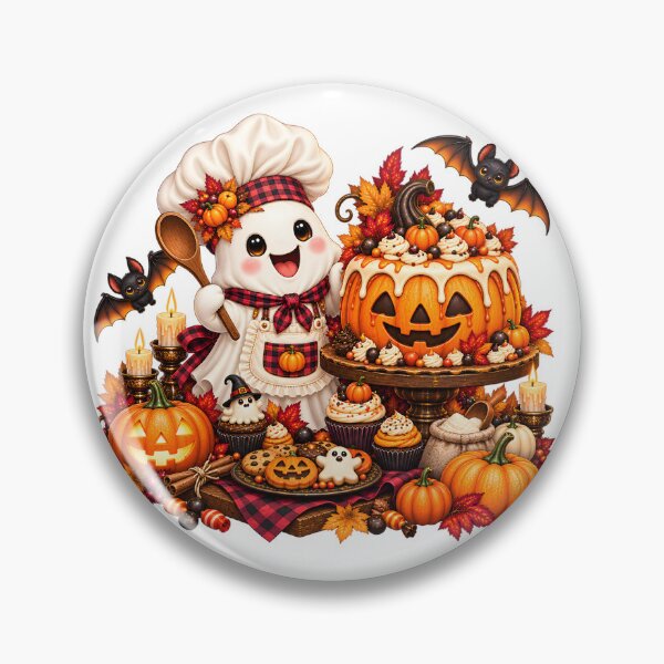 Item preview, Pumpkin Cake Ghost – Enchanted Halloween Baking designed and sold by Clothes With Smiling Animals Walt Gral.