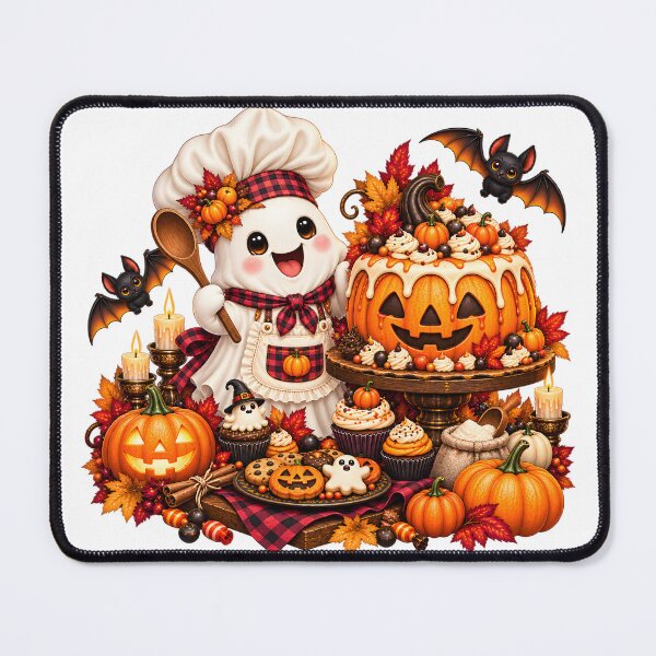 Item preview, Pumpkin Cake Ghost – Enchanted Halloween Baking designed and sold by Clothes With Smiling Animals Walt Gral.