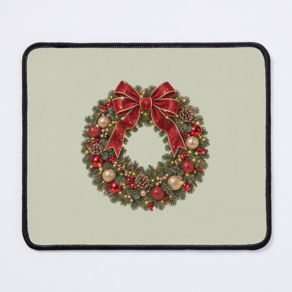 Item preview, Glittering Red and Gold Christmas Wreath designed and sold by MIRANDA CREATIVE.