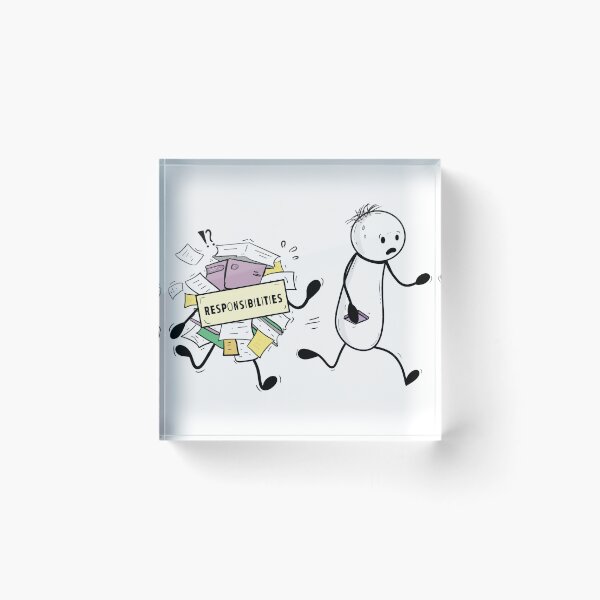 Item preview, Running From Responsibilities – Hand-drawn Relatable Digital Illustration & Print designed and sold by MyVisionaryHuez.
