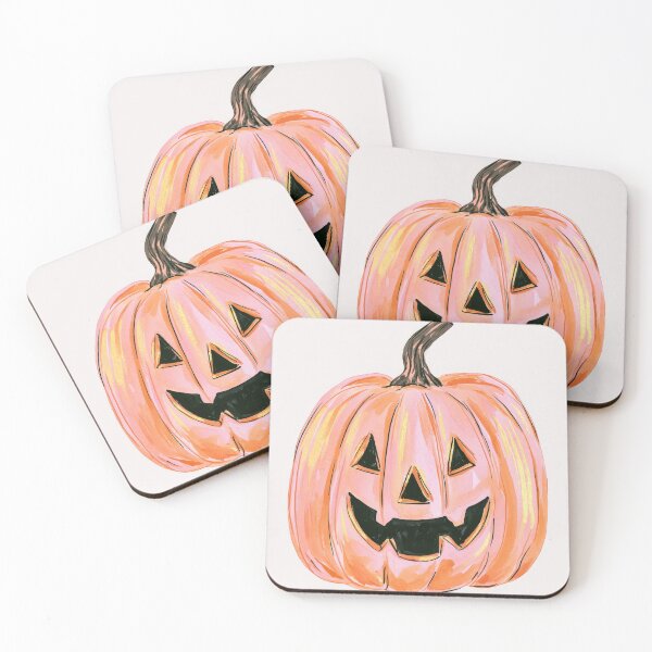Item preview, Cute Pink Jack O Lantern Halloween Pumpkin designed and sold by Sunday Margaritas Art.