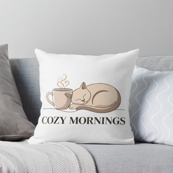 Item preview, Minimalist Line Art Cat & Coffee Cozy Morning Aesthetic designed and sold by DoceVaga.