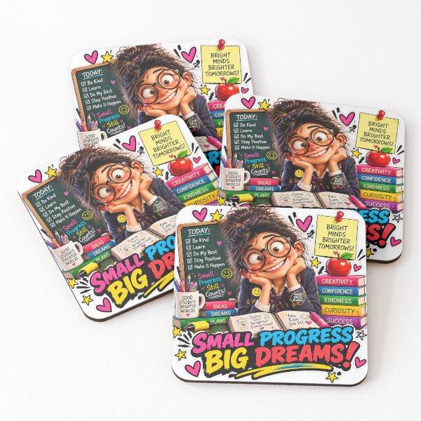 Item preview, Maya Small Progress Big Dreams Cute Student Motivational Sticker designed and sold by M. Mamdouh Artworks.