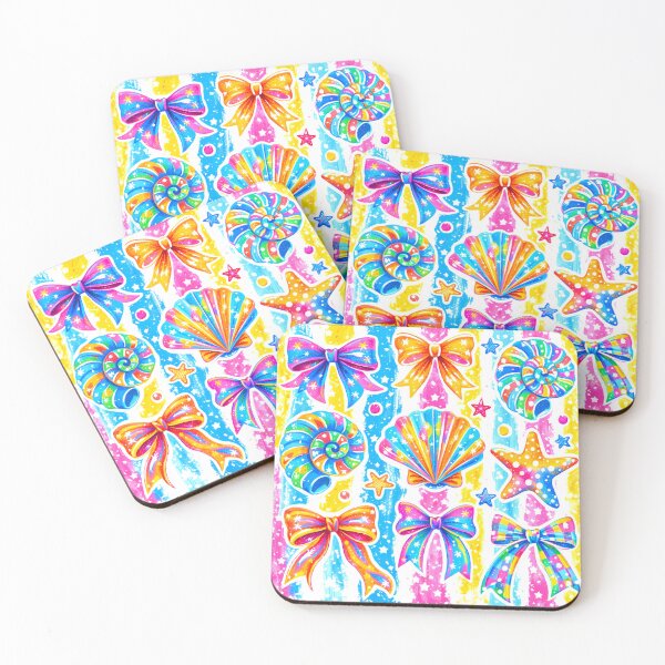 Item preview, Rainbow Bows & Shells Sticker Sheet – Beach Set designed and sold by Marie Gems.