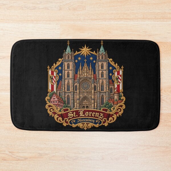 Item preview, St. Lorenz Nuremberg Gothic Church Embroidery – Ornate Architectural Travel Crest designed and sold by Emoji Emblems.