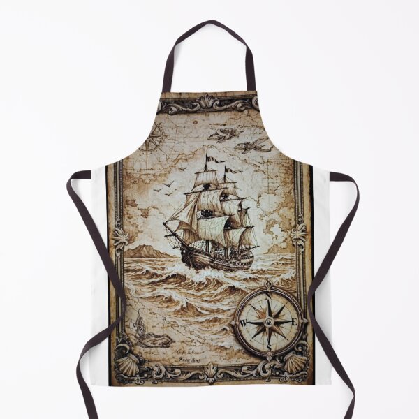 Item preview, Ship And Compass Print designed and sold by Lichentroupe63.