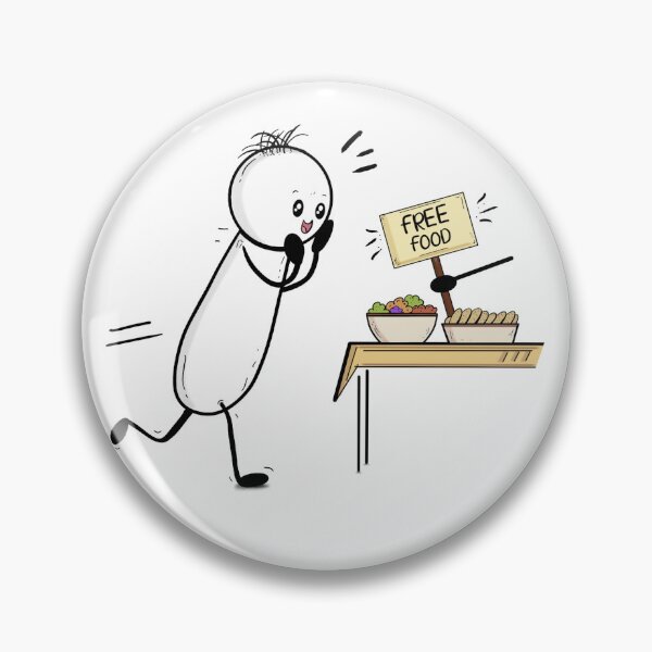 Item preview, Did Someone Say Free Food? – Hand-drawn Relatable Digital Illustration & Print designed and sold by MyVisionaryHuez.