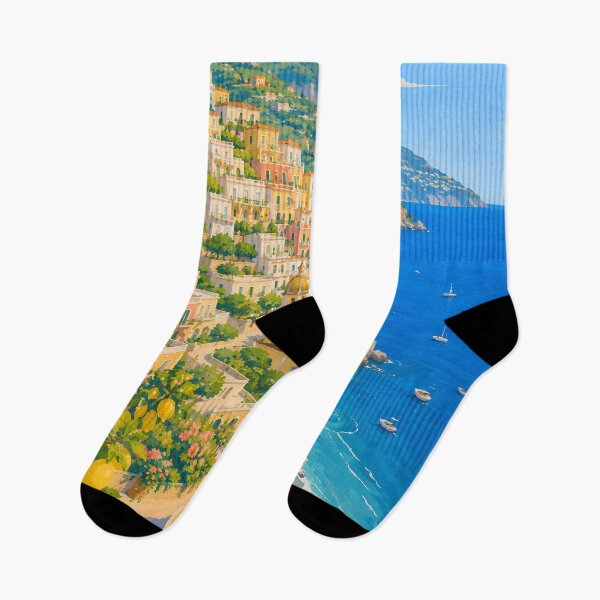Item preview, Positano Italy Coastal Landscape – Colorful Amalfi Coast Art designed and sold by GutyzDesignsES.
