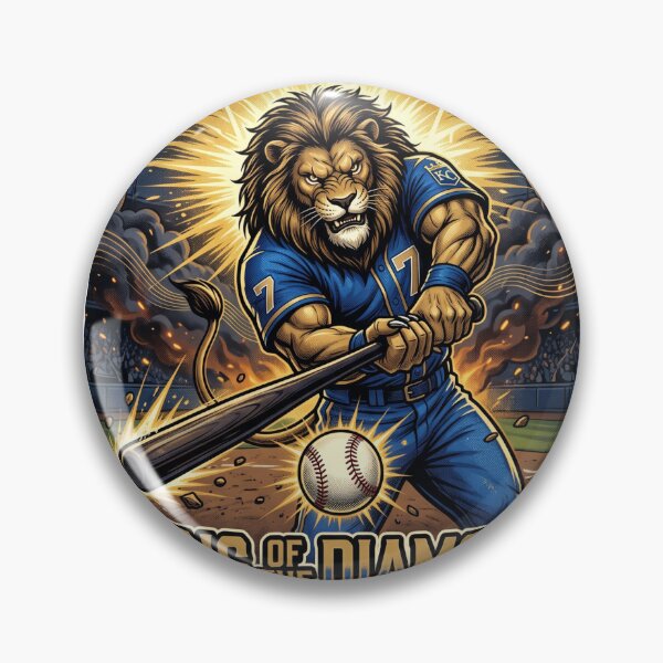 Item preview, King of the Diamond Lion Baseball Shirt - Aggressive Mascot Art designed and sold by Pandora´s Box.