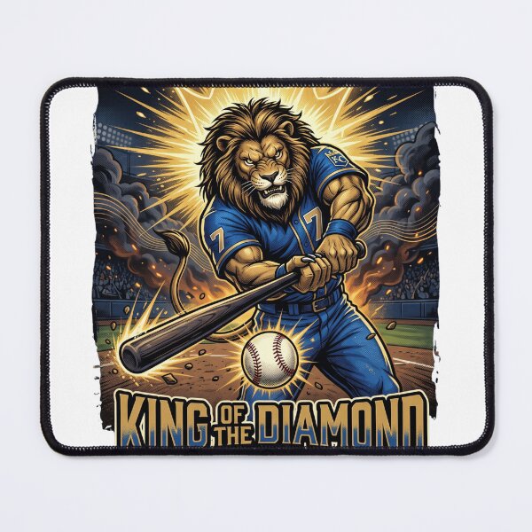 Item preview, King of the Diamond Lion Baseball Shirt - Aggressive Mascot Art designed and sold by Pandora´s Box.