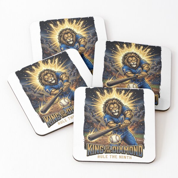 Item preview, King of the Diamond Lion Baseball Shirt - Aggressive Mascot Art designed and sold by Pandora´s Box.