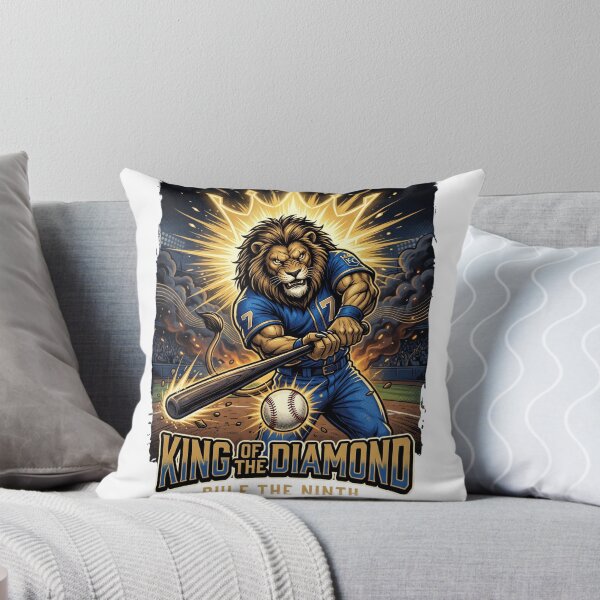 Item preview, King of the Diamond Lion Baseball Shirt - Aggressive Mascot Art designed and sold by Pandora´s Box.