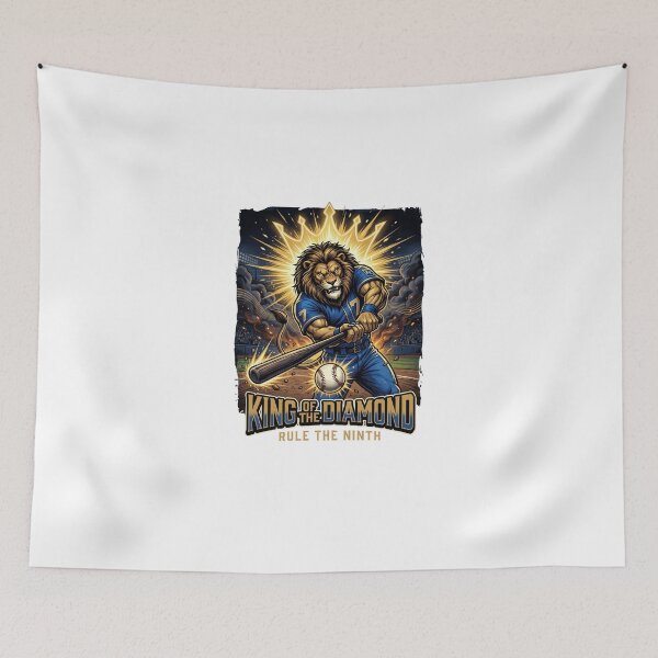 Item preview, King of the Diamond Lion Baseball Shirt - Aggressive Mascot Art designed and sold by Pandora´s Box.