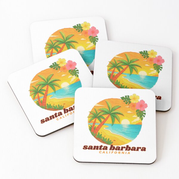 Item preview, Santa Barbara California Paper Cut Sunset | Coastal Vacation Souvenir designed and sold by DonnaRaine.