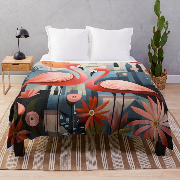 Aperçu de l'œuvre Modern Pink Flamingo Art – Geometric Tropical Bird Wall Decor créée et vendue par GutyzDesignsES.