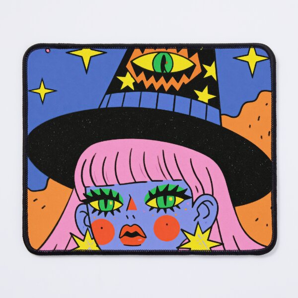 Item preview, Colorful Celestial Witch Girl with Moon and Stars designed and sold by Sunday Margaritas Art.