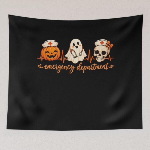 Item preview, ER Halloween Nurse Emergency Department Spooky Heartbeat Nurse designed and sold by Whirx.