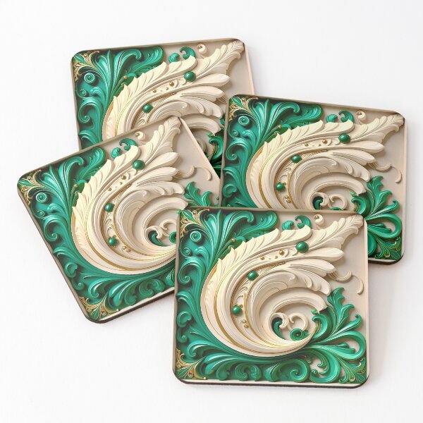 Item preview, Duality of White Ceramic and Jade Marble designed and sold by Vicky Brago-Mitchell®.