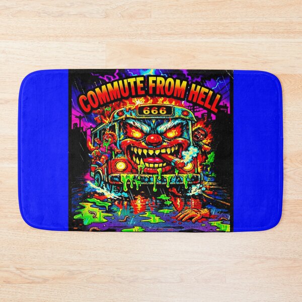 Item preview, Commute From Hell – Funny Sarcastic Bus Ride & Metal Horror Art designed and sold by OmniaGlobal.
