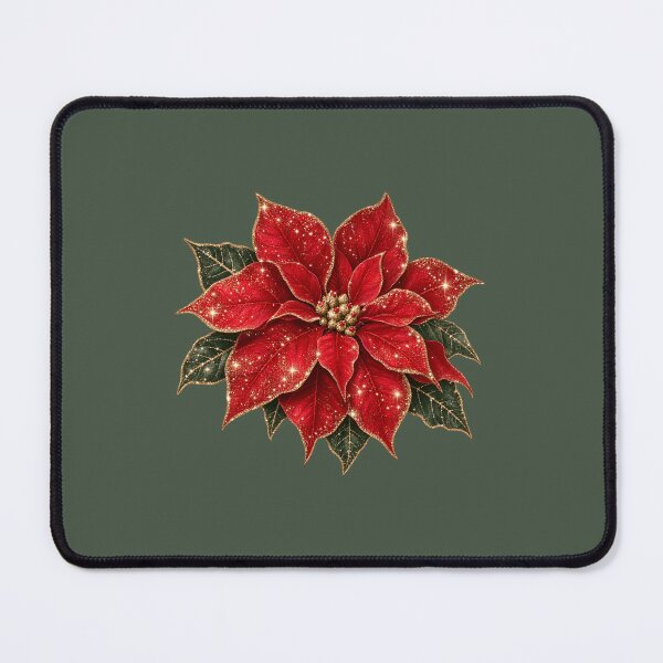 Item preview, Glittering Red Poinsettia Ornament designed and sold by MIRANDA CREATIVE.