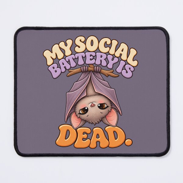 Item preview, My Social Battery Is Dead – Cute Halloween Bat designed and sold by HO•Designs.