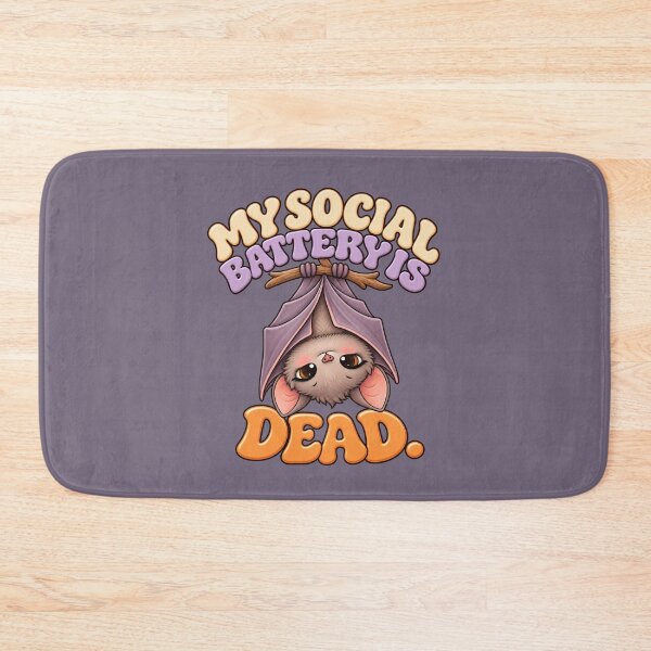 Item preview, My Social Battery Is Dead – Cute Halloween Bat designed and sold by HO•Designs.