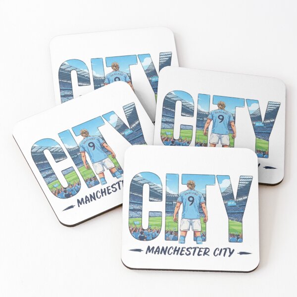 Item preview, Erling Haaland Manchester City Stadium Typography Art designed and sold by annaarthk.