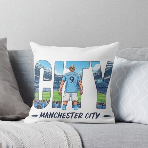 Item preview, Erling Haaland Manchester City Stadium Typography Art designed and sold by annaarthk.