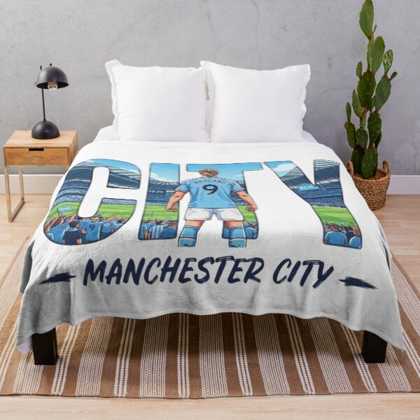 Item preview, Erling Haaland Manchester City Stadium Typography Art designed and sold by annaarthk.