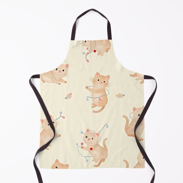 Item preview, Playful Cats Pattern Cute Kitten Illustration Beige Cat Art designed and sold by ArtDesignTp.