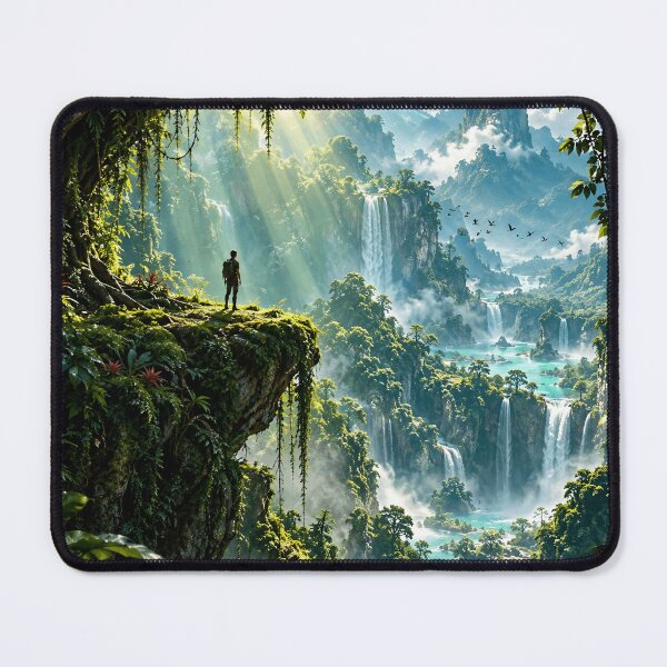 Item preview, Enchanted Jungle Waterfalls Fantasy Paradise Adventure designed and sold by IRON SIREN.