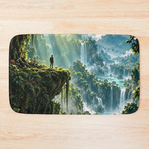 Item preview, Enchanted Jungle Waterfalls Fantasy Paradise Adventure designed and sold by IRON SIREN.