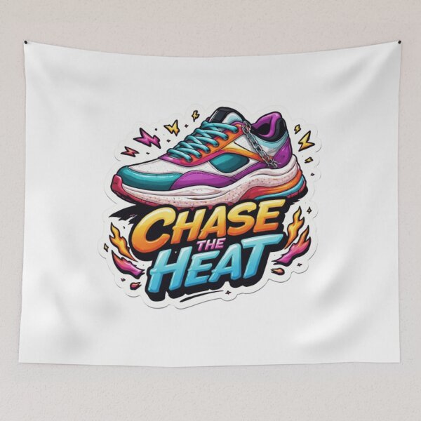 Item preview, Chase the Heat Running Sticker | Colorful Running Shoes and Fitness Motivation designed and sold by Sepia soul.