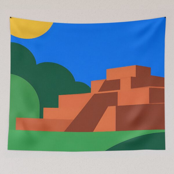 Artikelvorschau, Colorful Mesoamerican Pyramid Landscape entworfen und verkauft von GutyzDesignsES.